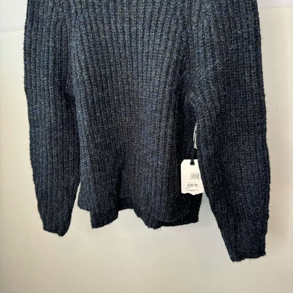 Leith Mock Neck Gray Chunky Knit Heavy Weight Pullover Sweater Long Sleeve - Picture 5 of 10